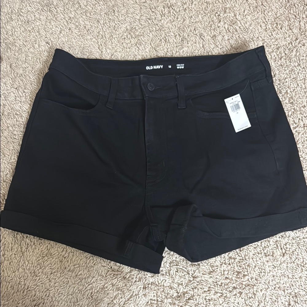 Old Navy Black Jean Shorts Tailored Fit